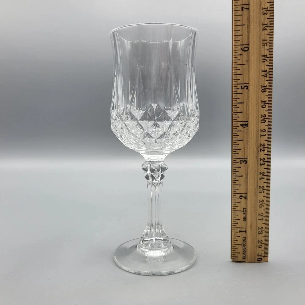 Cristal d Arques Longchamp Wine Glasses Set of 4 24% Lead Crystal Clear France